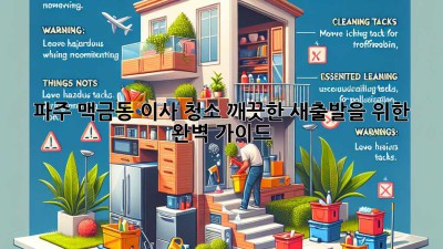 파주 맥금동 이사 청소: 깨끗한 새출발을 위한 완벽 가이드